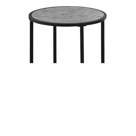 DAPHNES DINNETTE 18.25 x 18.25 x 24 in. Accent Table - Grey Stone-Look - Black Metal DA3598934
